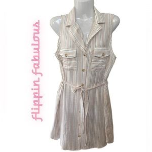 MINE Striped Neutral Cotton Dress